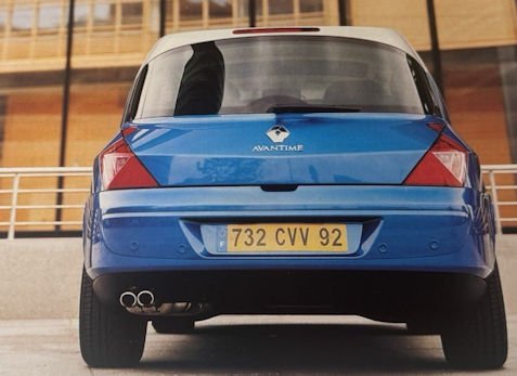 Renault Avantime rear Renault Avantime specifications (2001-2003)