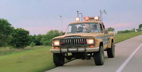 yellow Jeep honcho with blue trim was featured in the film Twister (1996).