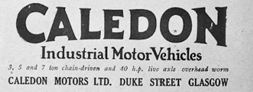 Caledon Motors Ltd Commercial vehicle manufacturer Scotland 1914-1926