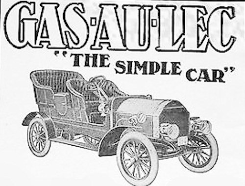 Gas-au-lec (Corwin Manufacturing Company) Automotive manufacturer Peabody, Massachusetts; USA From 1905 to 1906.