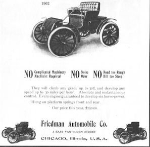Friedman Automobile Co. (Ideal Motor Vehicle Company) Automotive manufacturer of Chicago , Illinois .United States from 1900 to 1903.