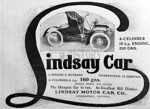 Lindsay Motor Manufacturing Co. Ltd Carmakers manufactured in Woodbridge,Suffolk Great Britain from 1902 to 1914.