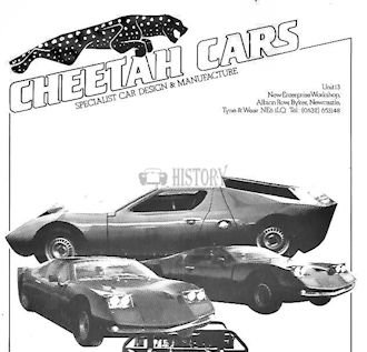 Cheetah Cars Automotive manufacturer of Chester-le-Street , County Durham.Great Britain from 1980 to 1986.