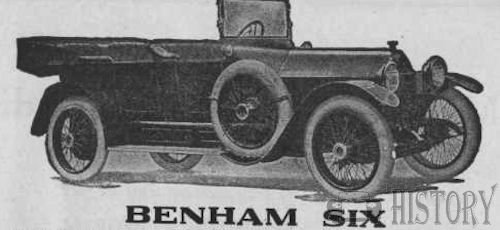 Benham Six 5 passenger car from 1914 USA Benham Manufacturing Company American Automotive manufacturer Detroit, Michigan. United States from 1914 to 1917