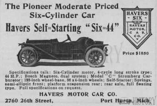 Havers American Automotive manufacturer Michigan, car Havers American Automotive manufacturer Michigan, USA From 1908 to 1914