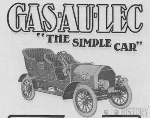 Gas-au-lec American Automotive manufacturer Galesburg, Illinois. USA From 1905 to 1906