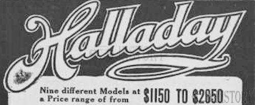 Halladay American Automotive manufacturer Chicago, Illinois.USA From 1905 to 1922.